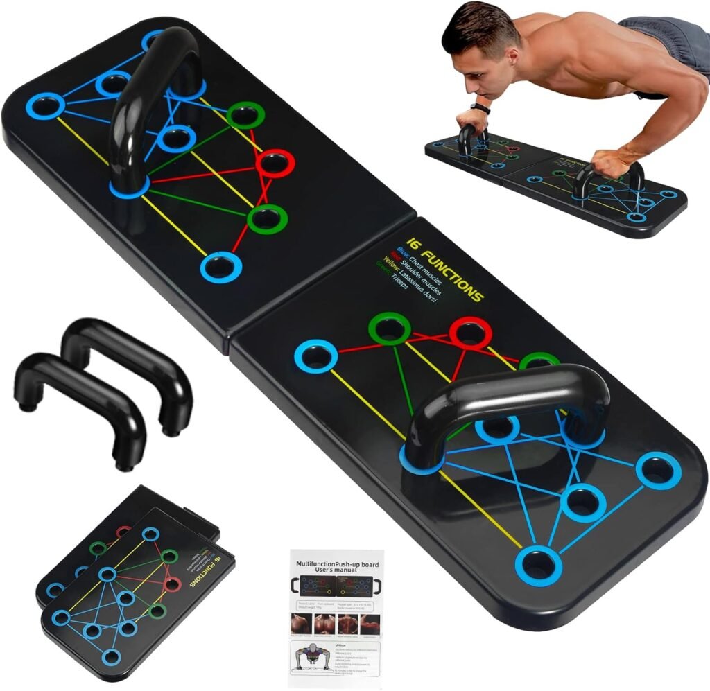 Push Up Board, Multi-Functional Push Up Bar, Portable Home Gym, Strength Training Equipment, Push Up Handles for Perfect Pushups, Home Fitness for Men and Women