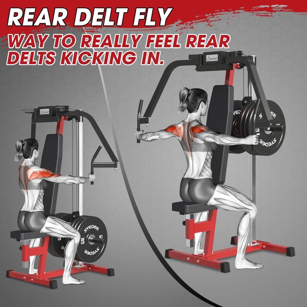 Chest Fly Machine, 350 lbs Upper Body Specialty Machine for Pectoral and Rear Deltoid, Reverse Delt Machine, Chest, Back, and Shoulder Training for Home Gym