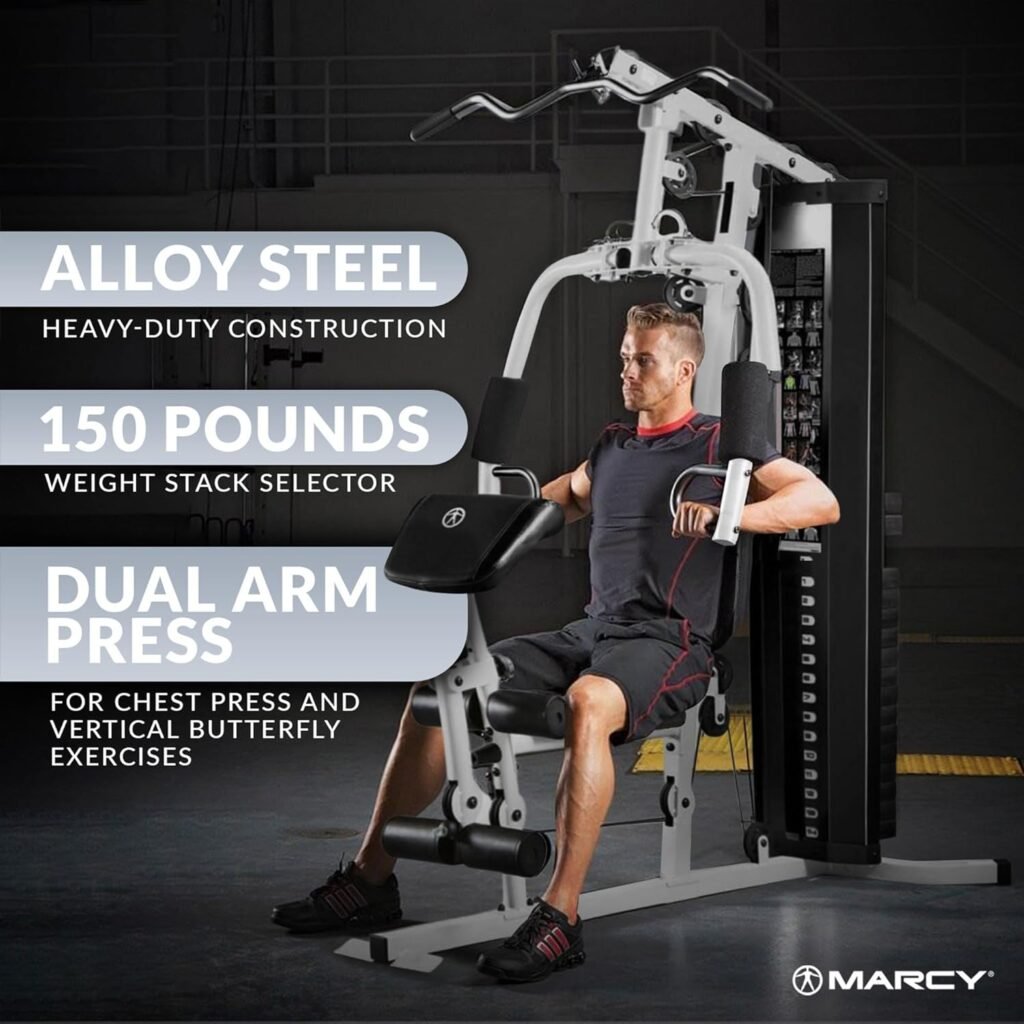 Marcy Dual-Functioning Upper And Lower Body 150-Pound Stack Home Gym Workout Weight Machine